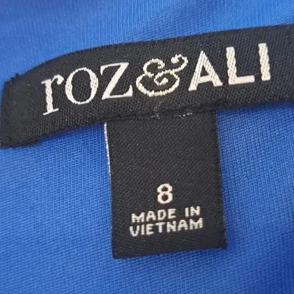 Roz & Ali Floral Dress Size 8 Sleeveless Cottage Romantic Midi 70s Boho - Picture 3 of 9